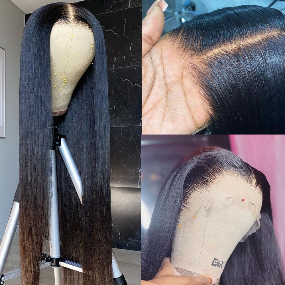 13x6 HD Swiss Lace Super Hairline + Bye Bye Knots Silk Straight Wig