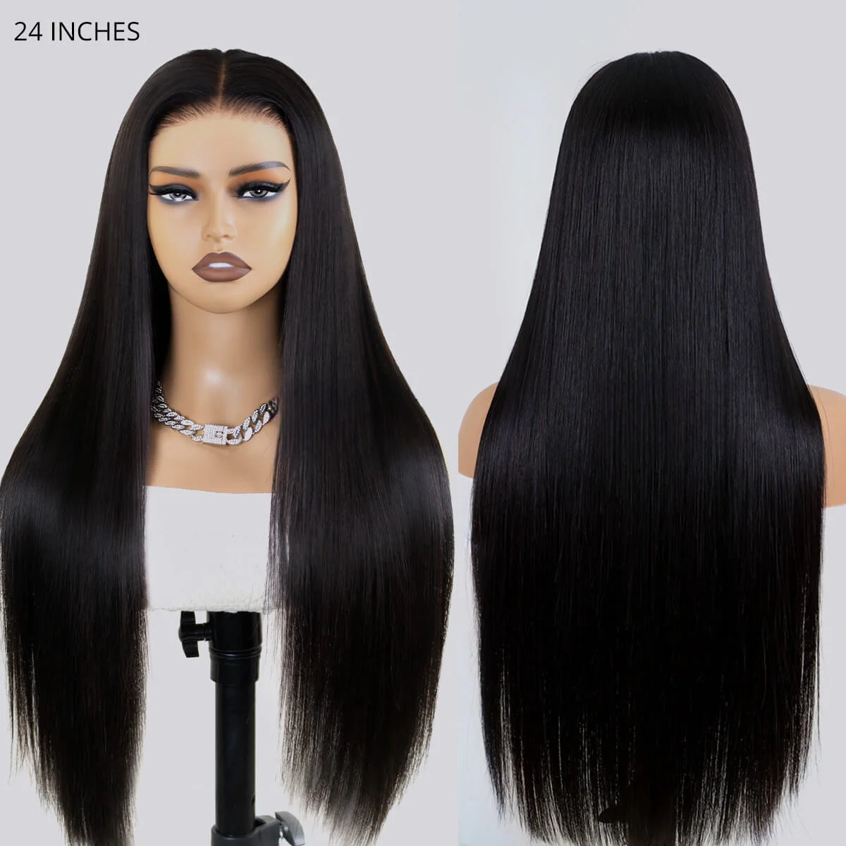 13x6 HD Swiss Lace Super Hairline + Bye Bye Knots Silk Straight Wig