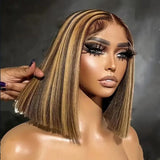 13x6/13x4 Highlight Blonde Piano Color Bob Lace Front Wig