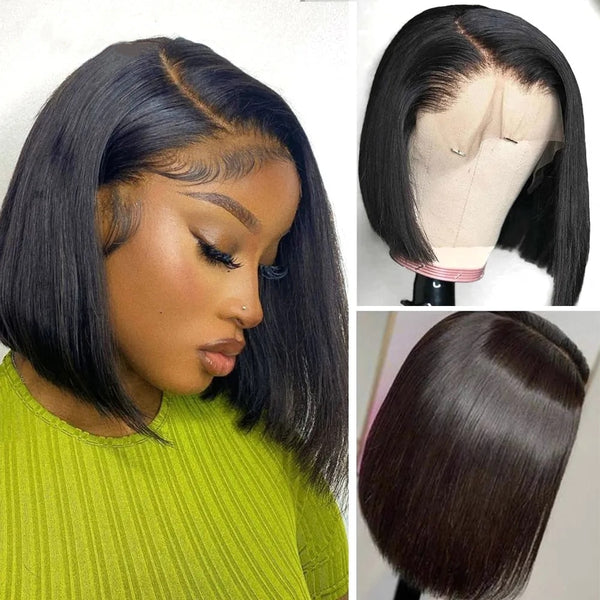 13x4 Skin Melt Swiss Lace Side Part Full Frontal 3D Lace Wig| Bob