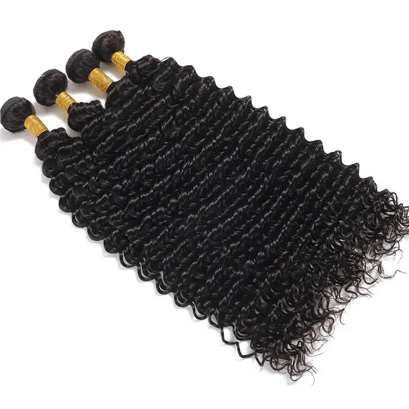 13x6/ 13x4 HD Swiss Lace Front with 3 PCS Bundles Deep Wave Human Hair