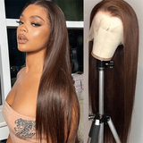 13x6/ 13x4 HD #2 Color Swiss Lace Front with 3 PCS Bundles Straight Human Hair