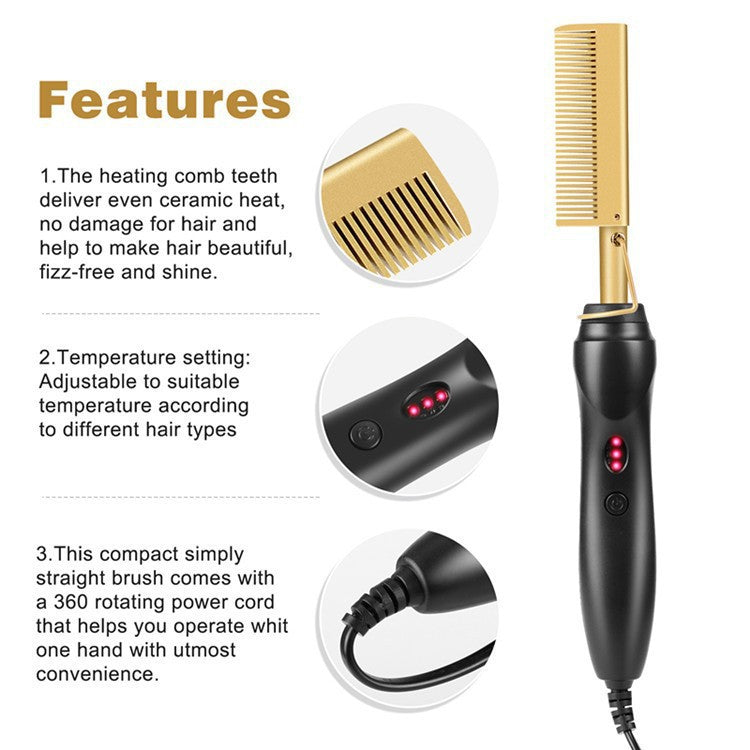 2 in 1 Hot Comb Electric Flat Irons Hot Heating Comb