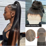 360 Skin Melt Swiss Lace Invisible Strap Super Hairline Wig for High Bun| Straight