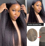 360 Skin Melt Swiss Lace Invisible Strap Super Hairline Wig for High Bun| Yaki Straight