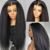 360 Prepluck Hairline Prebleached knots Lace Wig| Kinky Straight