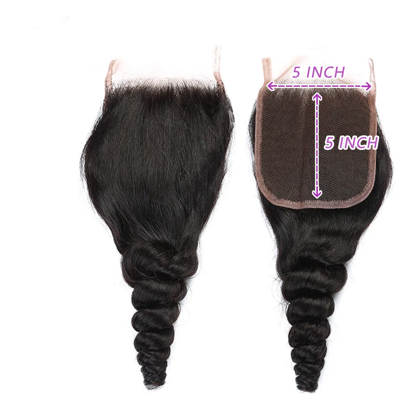 5X5 Swiss Lace Preplucked Hairline Closure