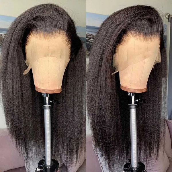 Full Lace Preplucked Hairline Pre Bleached Knots Human Hair Wig| Kinky Straight